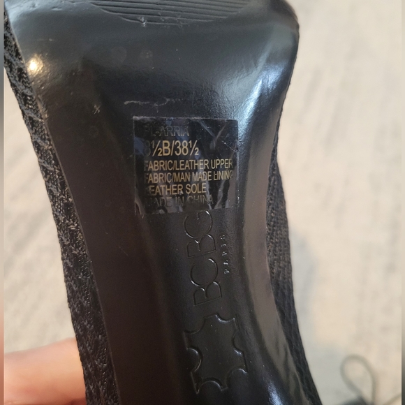 BCBG Paris Arria Black Net Lace Up Leather Heel Booties - Picture 6 of 9